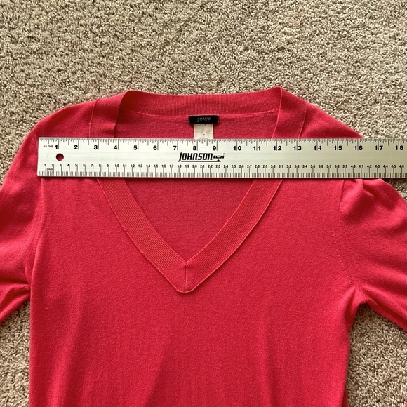 J Crew Womens Sweater Salmon Long Sleeve V Neck Cotton Summer Medium RN77388 - Picture 8 of 12